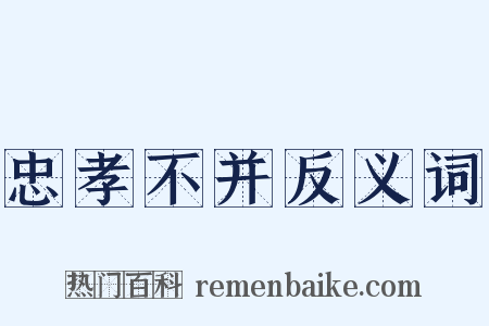 忠孝不并反义词是什么意思的图片